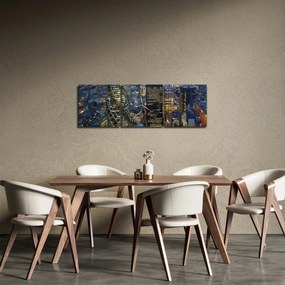 Obraz - Wieczorna panorama Londynu (z zegarem) (90x30 cm)