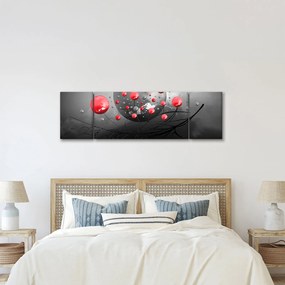 Obraz czerwonych abstrakcyjnych kul (170x50 cm)