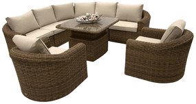 Rattanowy zestaw modułowy BORNEO LUXURY dla 7 osób (brązowy)