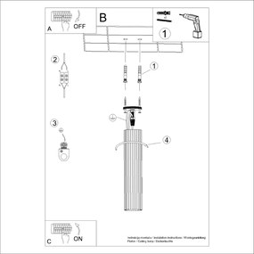 Plafon KARBON 40 beżowy ryflowany  SOLLUX  LIGHTING