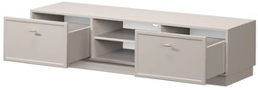 Szafka RTV Lorini 150 cm z szufladami - kaszmir / złote uchwyty T-bar