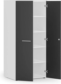 Szafa biurowa z drzwiami PRIMO WHITE, 1781 x 800 x 600 mm, biały/grafitowy