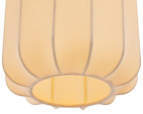 Lampa podłogowa Japandi czarna ze złotem i beżowym kloszem - PluniJapandi Oswietlenie wewnetrzne