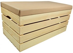 Pufa kufer skrzynia drewniana sosnowa siedzisko 80cm naturalna
