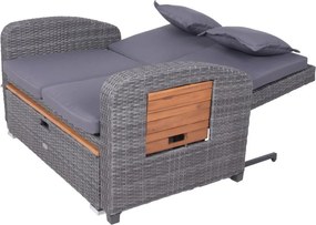 Szara sofa ogrodowa z imitacji rattanu Bari – Garden Pleasure