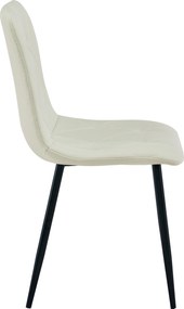 Kremowe krzesło do kuchni LIBRA z czarnymi nogami