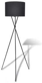 Czarna okrągła stojąca lampa podłogowa z włącznikiem - EX02 D7-G47