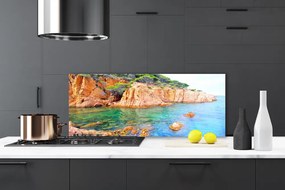 Szkło nad Blatem Fale Rozbijające się o Skały