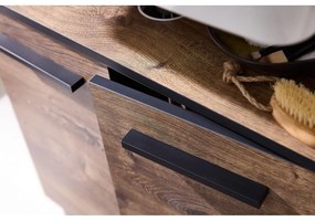 Brązowa szafka wisząca pod umywalkę w dekorze dębu bez baterii 60x53 cm Set 374 – Pelipal