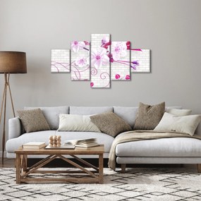 Obraz gałązki z kwiatami (125x70 cm)