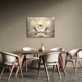 Obraz - Złote łabędzie (70x50 cm)