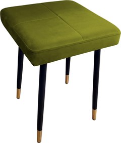Taboret MAX tkanina Welur stelaż metalowy STOŁEK LOFT : Kolor nogi - Czano-złota stożek, Kolor tkaniny - VELVET - BL75, Typ tkaniny - Velvet