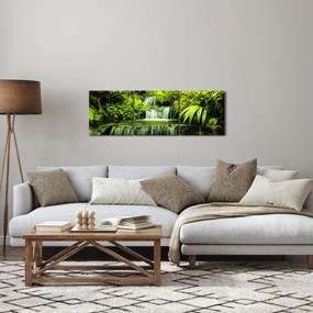 Obraz - Indonezyjskie wodospady (z zegarem) (90x30 cm)