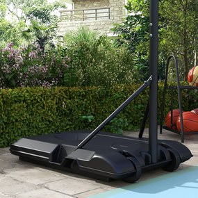 SPORTNOW Kosz do koszykówki na kółkach, wolnostojący, z siatką, duża podstawa, 179-209 cm, Tworzywo sztuczne, Stal