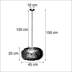 Rustykalna lampa wisząca brązowa rattan - Hatch 45 Nowoczesny Oswietlenie wewnetrzne