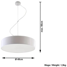 Designerska lampa wisząca LED E818-Arens - biały