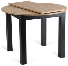 Stół Okrągły Rozkładany HARRY 102-142 cm Dąb Artisan/Czarny Nowoczesny