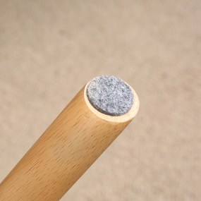 HOMCOM Nowoczesny podnóżek z pokryciem z polaru i nogami z drewna, tapicerowany, do salonu, sypialni, korytarza, Brązowy