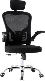 Fotel Obrotowy Dory | Czarny | 65x62x122 |Podłokietniki, Zagłówek