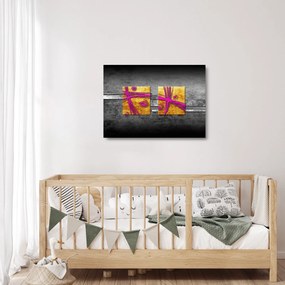Obraz na szkle kolorowych kwadratów na czarnym tle (70x50 cm)