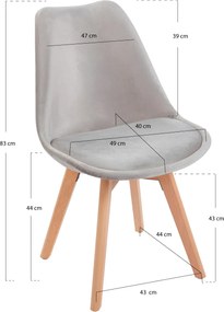 Zestaw 4 Krzese Synk Aksamitne