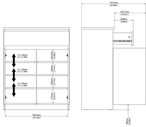 Komoda w dekorze dębu w naturalnym kolorze 80x100x40 cm Naia – Tvilum