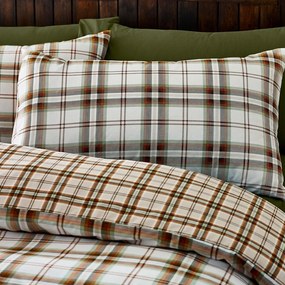Pomarańczowo-jasnobrązowa pościel dwuosobowa 230x220 cm Kelso Check – Catherine Lansfield