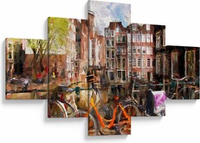 Obraz - Amsterdam, malarstwo (125x70 cm)
