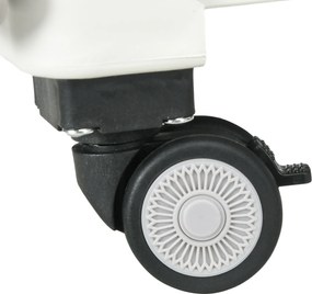 HOMCOM Wózek na Zakupy Składany z Regulowaną Rączką Teleskopową Nośność do 80kg Biały | Aosom PL