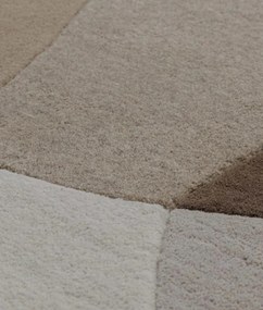 Dywan wełniany Dune ręcznie tkany Łagodne Formy Beżowo-Brązowy koło 300x300 cm