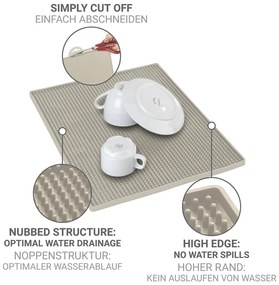 Beżowa gumowa podkładka do naczyń 40x30 cm Maxi – Wenko