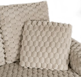 Fotel Wypoczynkowy Sofa KOBEL Beżowy Pluszowy Nowoczesny