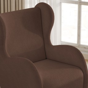 Fotel MASTI do Salonu WYGODNY, Styl Minimalistyczny, Tkanina Quelle, Kolor Brązowy