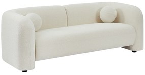 Kanapa 2-osobowa z tkaniny z bukli w kolorze kości słoniowej OVOTAS