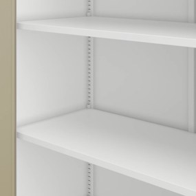 Biurowa szafa metalowa ALEX, 450 x 1850 x 400 mm, Eco Design: biała/ dąb sonoma