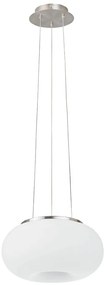 Lampa wisząca w biało-srebrnym kolorze ze szklanym kloszem ø 28 cm OPTICA – EGLO