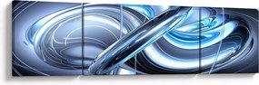 Obraz niebieskiej abstrakcji (170x50 cm)