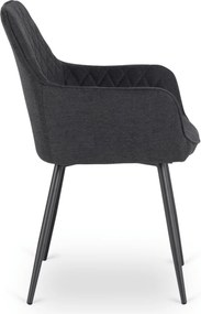 Krzesło Tapicerowane do Jadalni BRESSO 2 Czarne Nowoczesne Loft