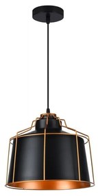 Czarna lampa wisząca z metalowym kloszem ø 32 cm Goa – GTV