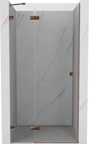 Mexen Lunar drzwi prysznicowe uchylne lewe 125 cm, transparent, różowe złoto - 834-125-000-60-00-L