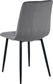 Ciemnoszare krzesło pikowane welurowe K8-L83