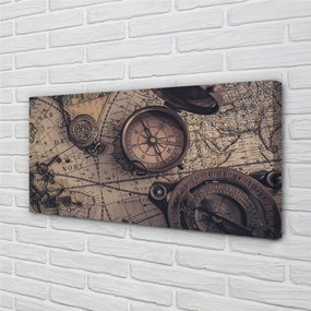 Obraz canvas na ścianę Kompas na Starej Mapie