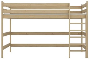 Lakierowane sosnowe łóżko dla dziecka na antresoli - 5 rozmiarów C9-H70