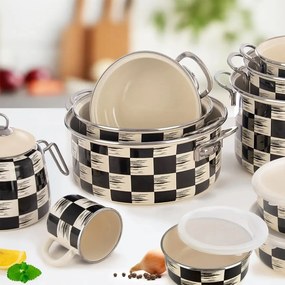 Orion Emaliowany rondel Szachownica Lem, 1,6 l,średnica 18 cm