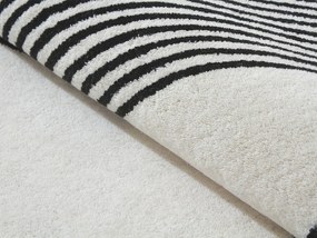 Dywan tuftowany 100% wełna - 200 x 290 cm - Biały i czarny - 2300g/m² - NOCENO