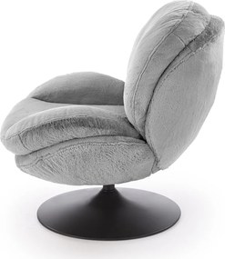 Obrotowy fotel wypoczynkowy z pluszowej tkaniny Shell Halmar