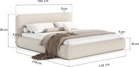 Łóżko Odette 160x200, tkanina STORM 02, stelaż metalowy