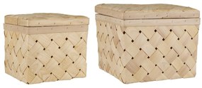 Zestaw 2 kwadratowych pudełek z drewna jesionowego CHIP WOOD