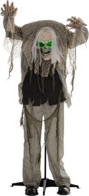 HOMCOM Duch-szkielet na Halloween, przerażający wył, zielone światło, ruchome ramiona, 160 cm