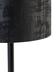 Nowoczesna lampa stołowa czarna z czarnym kloszem 25 cm - Simplo Nowoczesny Oswietlenie wewnetrzne